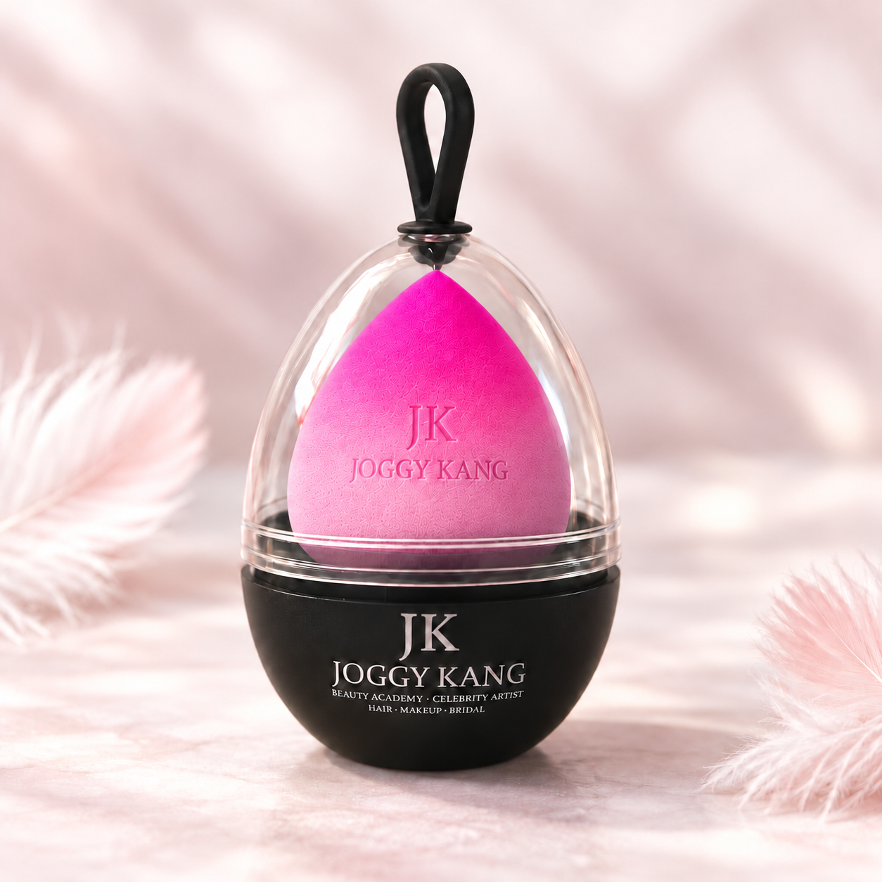 Hot Pink Ombré Makeup Sponge – Black Travel Case