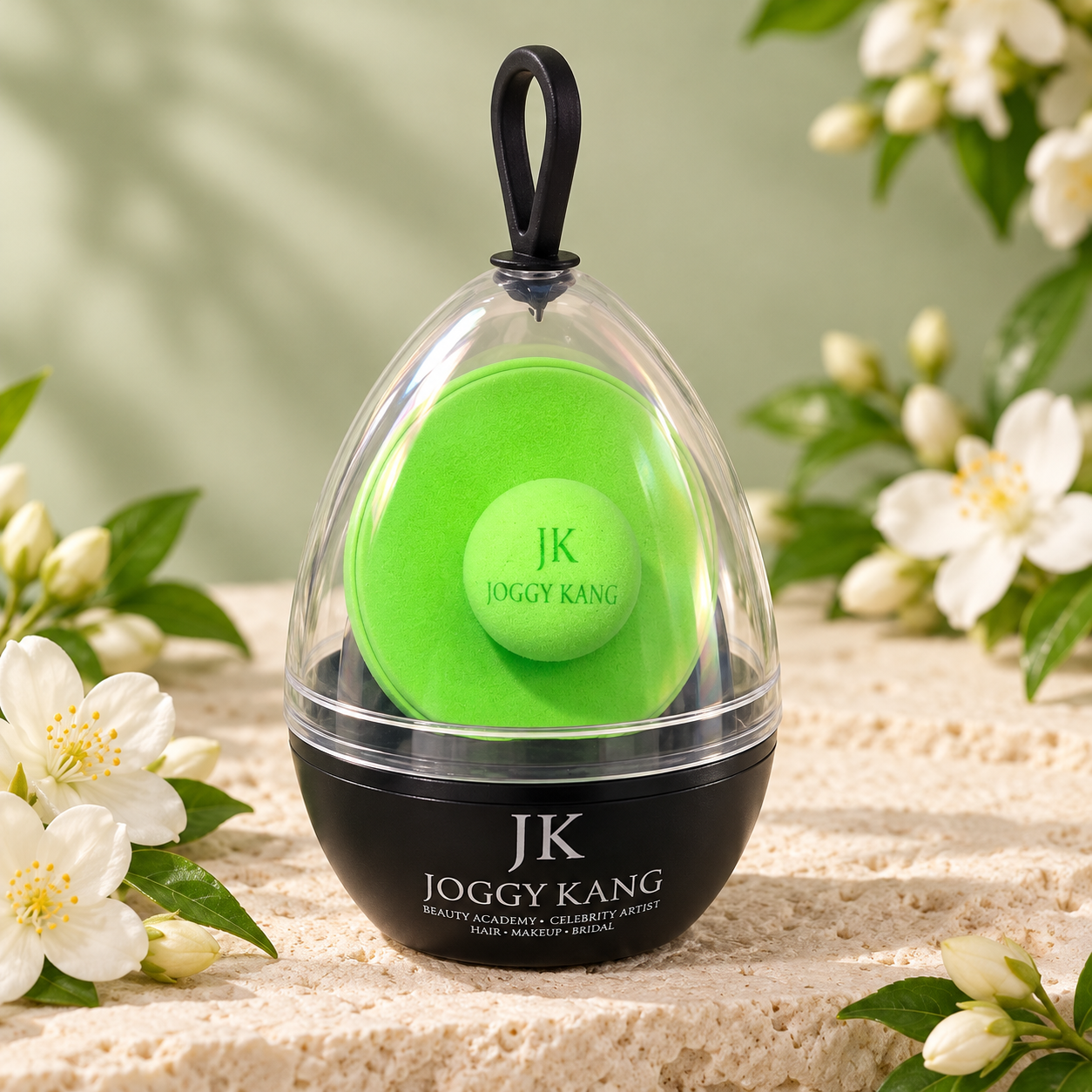 Green Disc Makeup Sponge – Black Travel Case