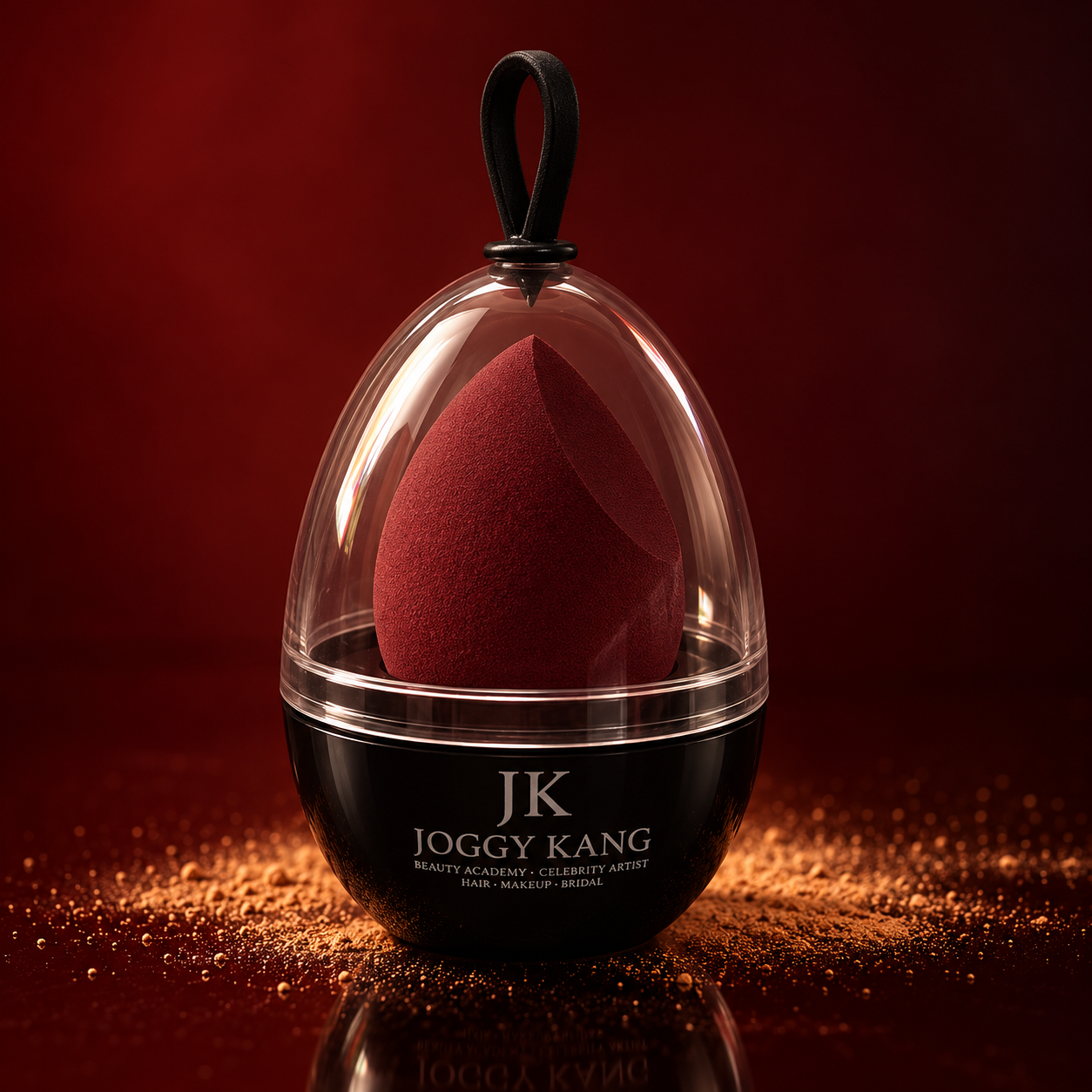 Dark Maroon Makeup Sponge – Black Travel Case
