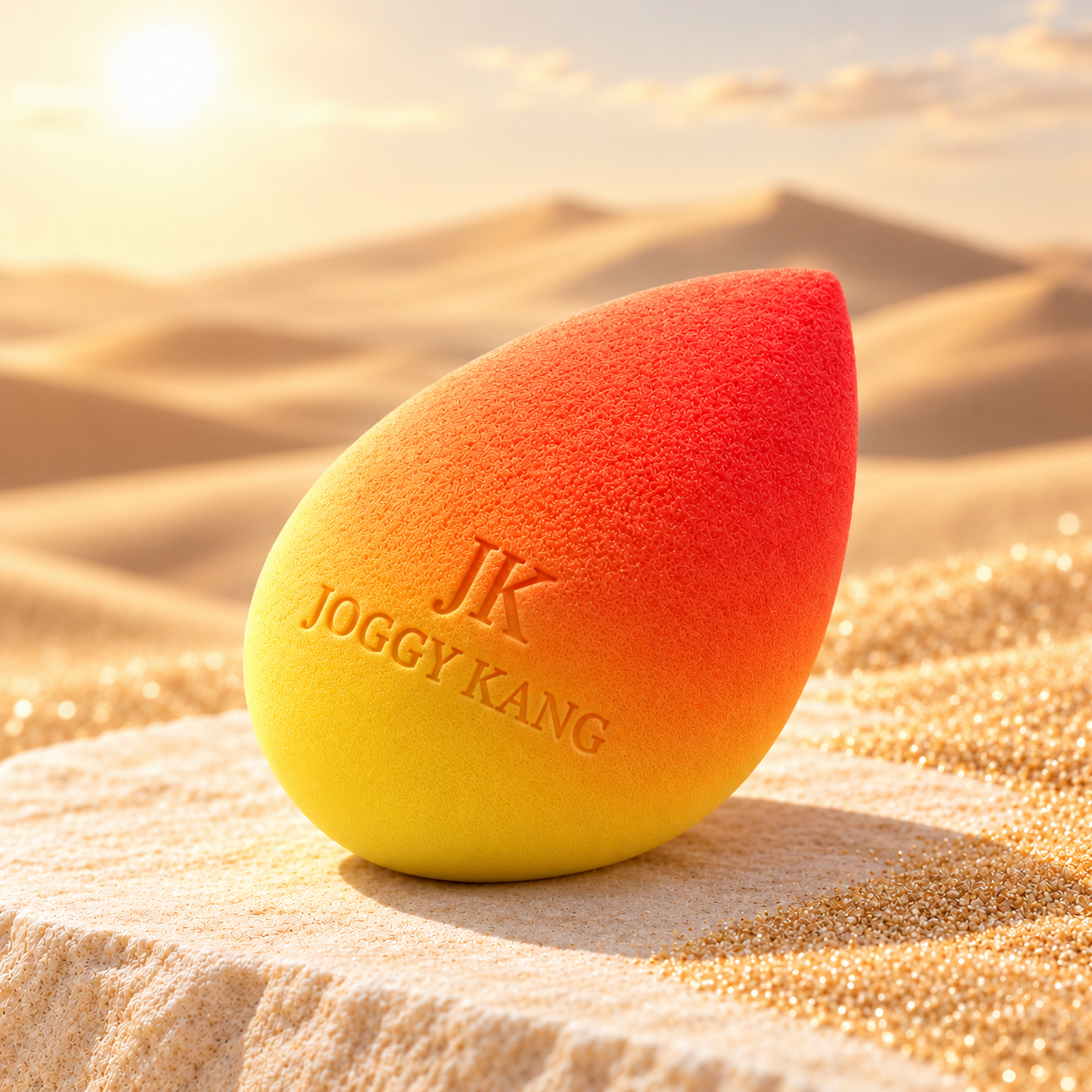 Orange & Yellow Ombré Makeup Sponge – Black Travel Case