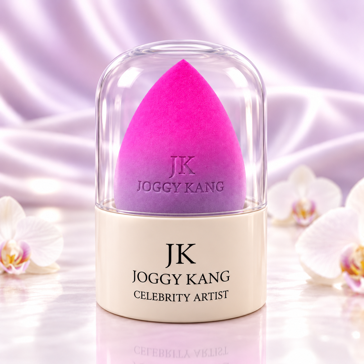 Pink & Lilac Ombré Makeup Sponge – Cream Dome Case